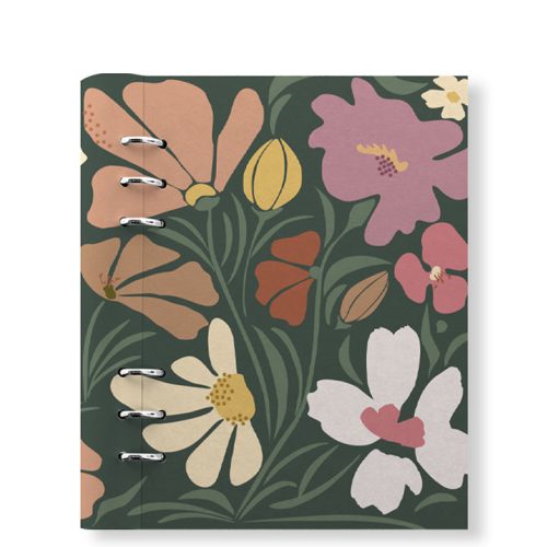 Clipbook Floral A5 Refillable Planner Wild Flowers Green