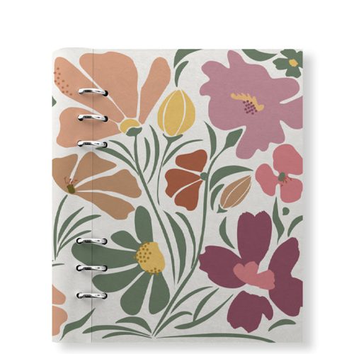 Clipbook Floral A5 Refillable Planner Wild Flowers Green & White