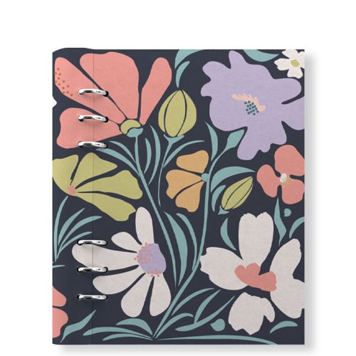 Clipbook Floral A5 Refillable Planner Wild Flowers Blue