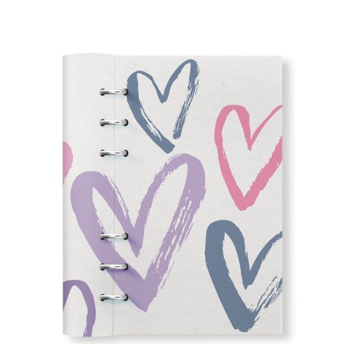 Clipbook Joy Personal Refillable Planner Hearts White