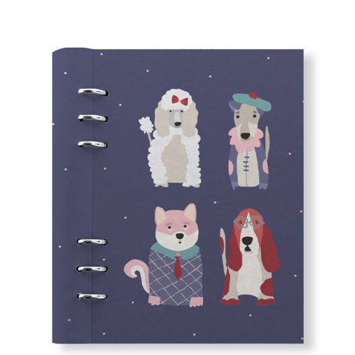 Clipbook Pets A5 Refillable Planner Dogs Indigo