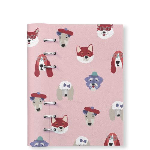 Clipbook Pets Personal Refillable Planner Dogs Pink