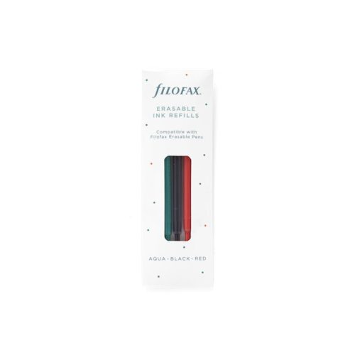 filofax clipbook erasable pen refill aqua/black/red