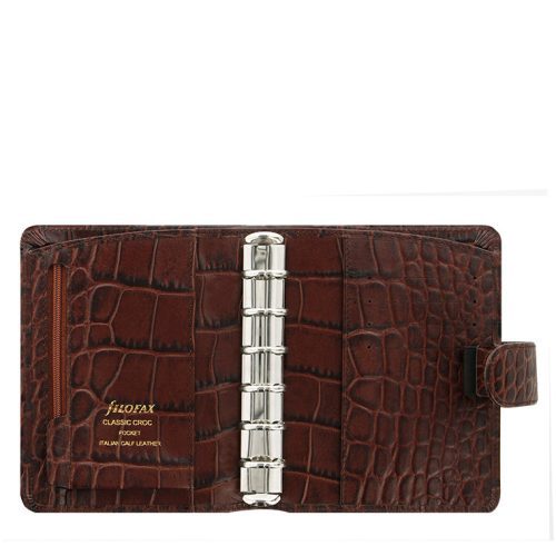 17 0236014 filofax classic croc pocket chestnut open 1 2 1 1 1