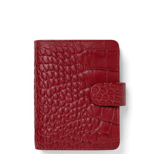 Classic Croc Pocket Leather Organizer Cherry