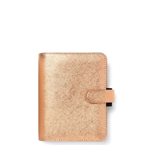 Saffiano Metallic Pocket Organizer Rose Gold