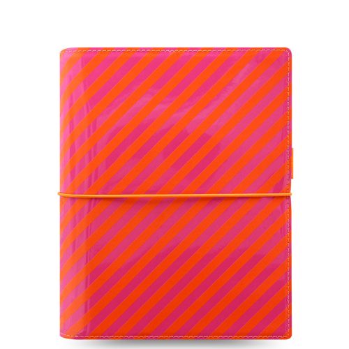 Domino Patent A5 Organizer Orange/Pink Stripes