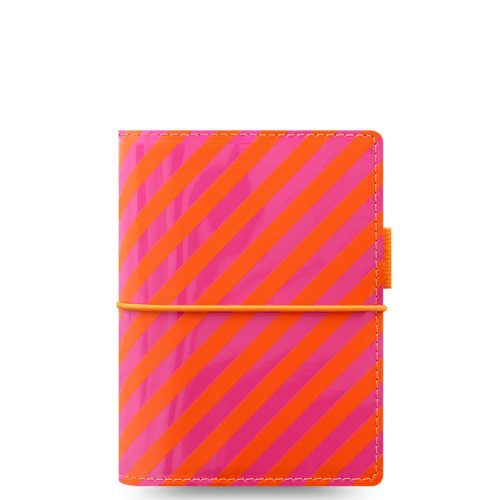 Domino Patent Pocket Organizer Orange-Pink Stripes