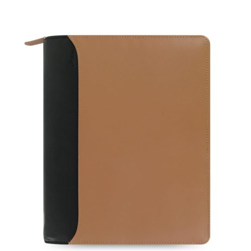 Nappa Zip A5 Organizer Leather Taupe/Black