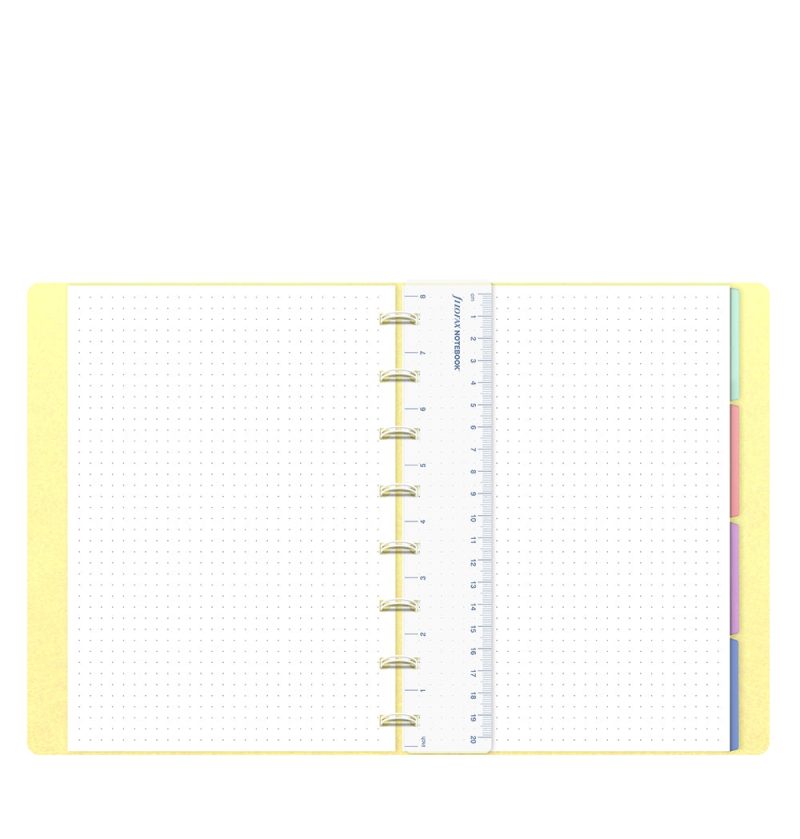 filofax notebook dotted a5 lemon