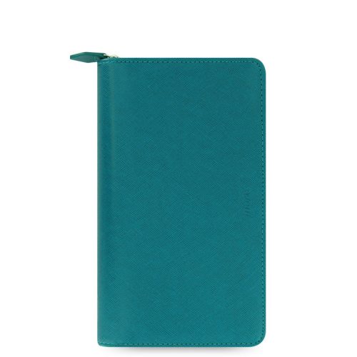 Saffiano Personal Compact Zip Organizer Aquamarine