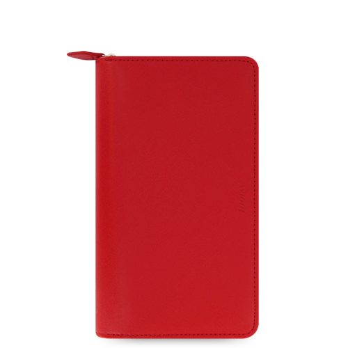 Saffiano Personal Compact Zip Organizer Poppy