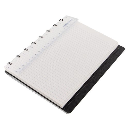 notebook saffiano metallic silver a5 folded